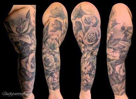 Floral sleeve Tattoo Design